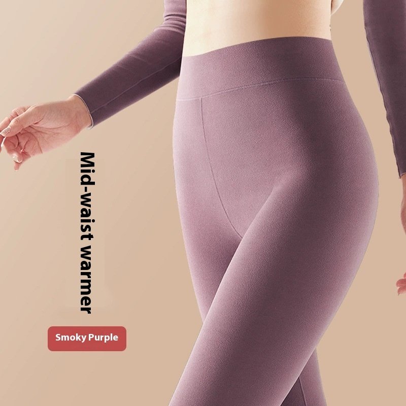 Solid Color High Waist Women's Thermal Pants – Warm & Comfortable