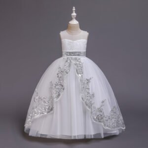 Party 3D Lace Flower Girl Wedding Dress - Elegant & Beautiful Wedding Dress for Girls