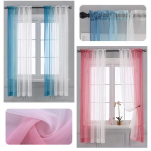 Left & Right Gradient Color Curtain – Finished Window Screen for Stylish Home Decor