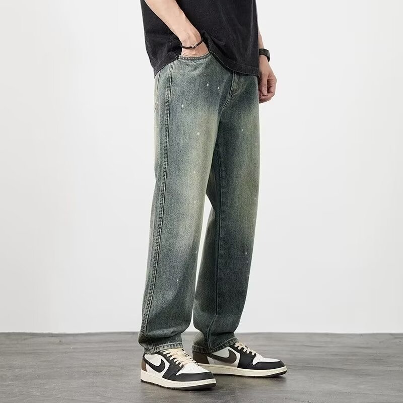 High Waist Jeans for Men – Straight-Leg Stylish Denim Pants