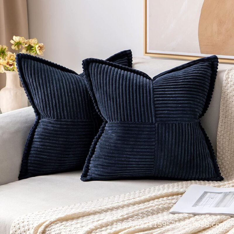 Corduroy Pillow Covers – Super Soft Boho Striped Throw Pillows for Couch & Living Room Decor