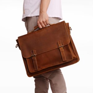 Genuine Leather Men's Business Briefcase | Premium Quality Office Work Bag