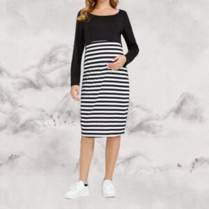 Breastfeeding Maternity Wear - Long Sleeved Round Neck for Comfortable Nursing