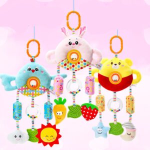 Stroller Toy - Bed Hanging Turn Bead Doll & Plush Hand Rattle Bed Bell for Babies