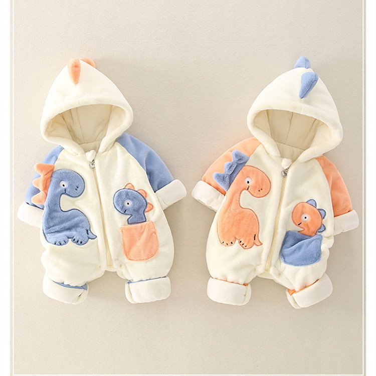 Thickened Fleece-Lined Jumpsuit Rompers – Warm & Cozy Outfit for Babies