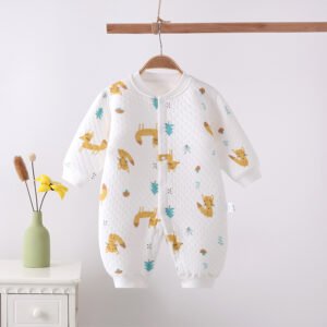Baby Fashion Simple Print Warm One-Piece Bodysuit | Comfortable & Cute Baby Wear