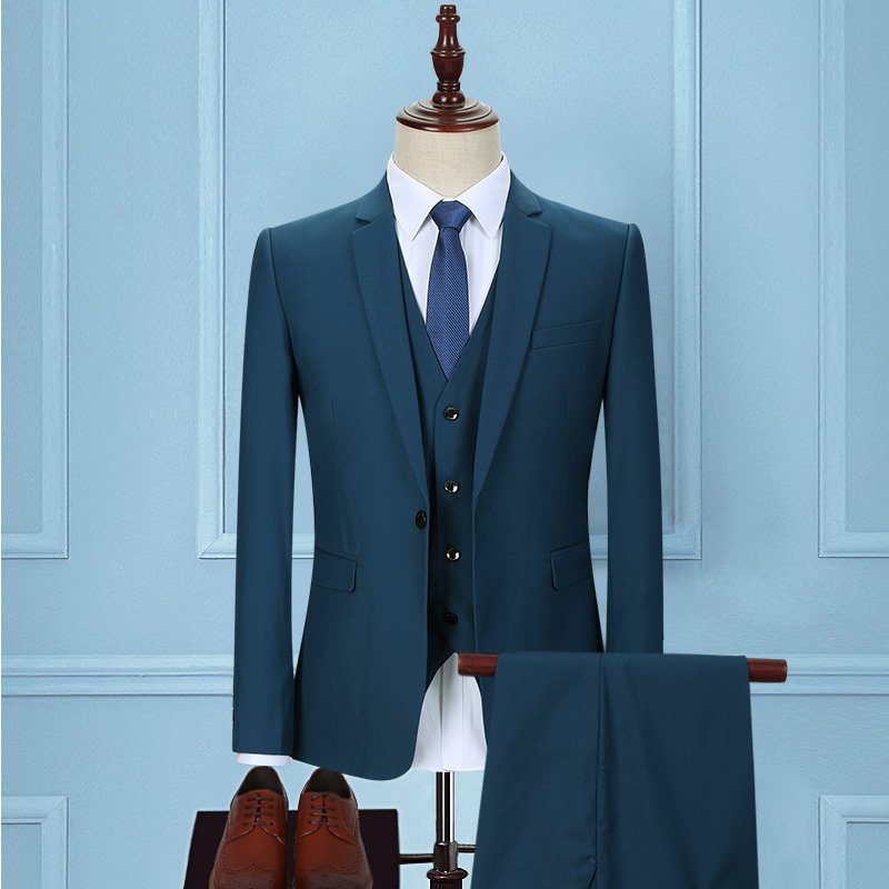 Dark Green Men's Three-Piece Suit – Business & Formal Elegance