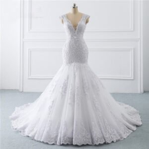 Mermaid Light Wedding Dress – French Retro Style for Brides