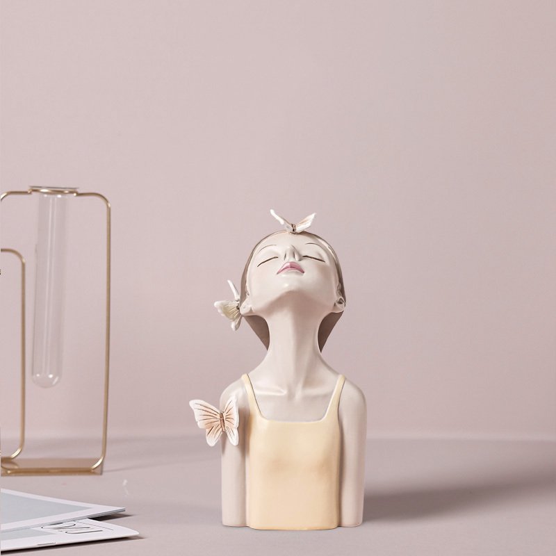 Bubble Girl Resin Ornaments – Nordic Creative Home Decor for Living Room & TV Cabinet, Newly Married & Girls Day Gifts