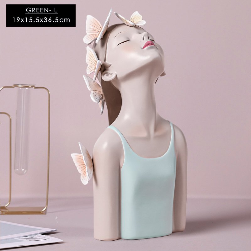 Bubble Girl Resin Ornaments – Nordic Creative Home Decor for Living Room & TV Cabinet, Newly Married & Girls Day Gifts