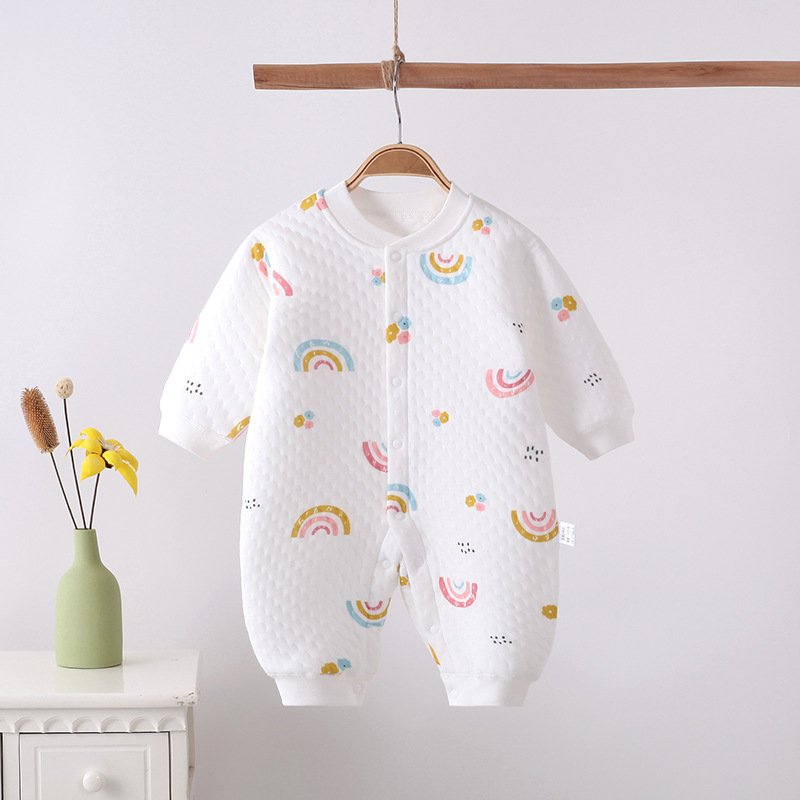 Baby Fashion Simple Print Warm One-Piece Bodysuit | Comfortable & Cute Baby Wear