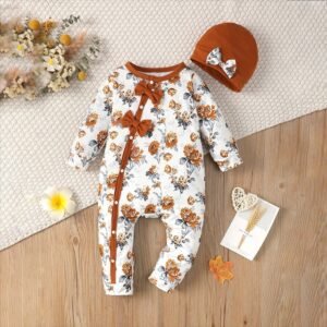 Toddler One-Piece Floral Jumpsuit – Adorable & Stylish Outfit for Little Ones