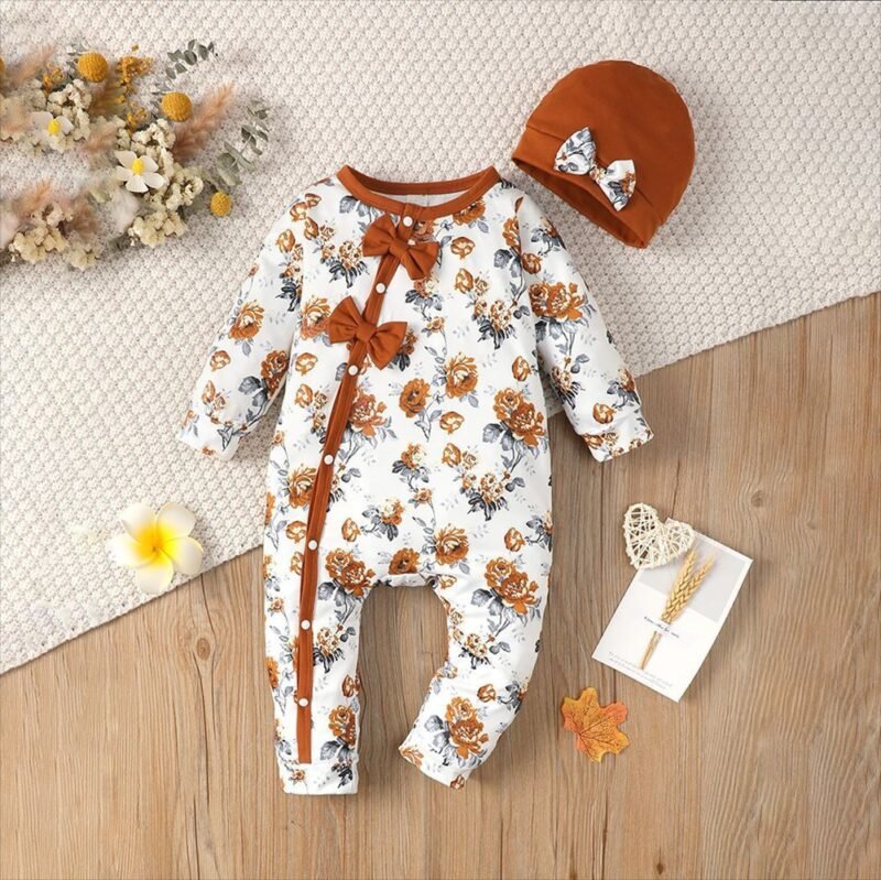 Toddler One-Piece Floral Jumpsuit – Adorable & Stylish Outfit for Little Ones