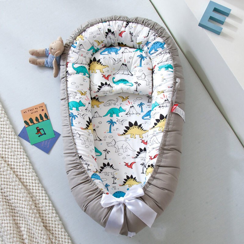 Portable Bed In Bed Baby Bed - Foldable & Removable Bionic Newborn Bed with Pressure-Proof Support