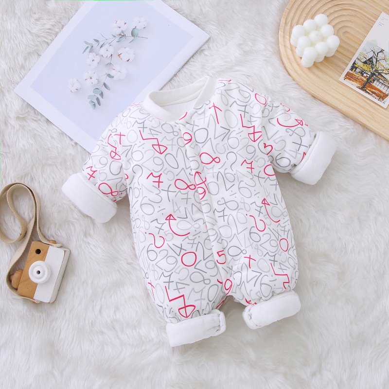 Thick Cotton Baby Jumpsuit – Long Sleeve Warm & Cozy Infant Outfit