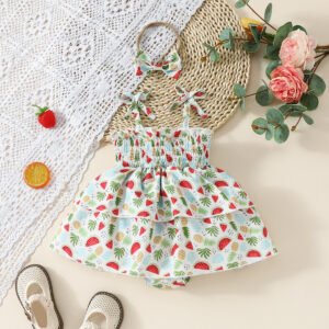 Girls Summer Sling Baby Bodysuit - Soft & Breathable Crawling Suit for Active Babies