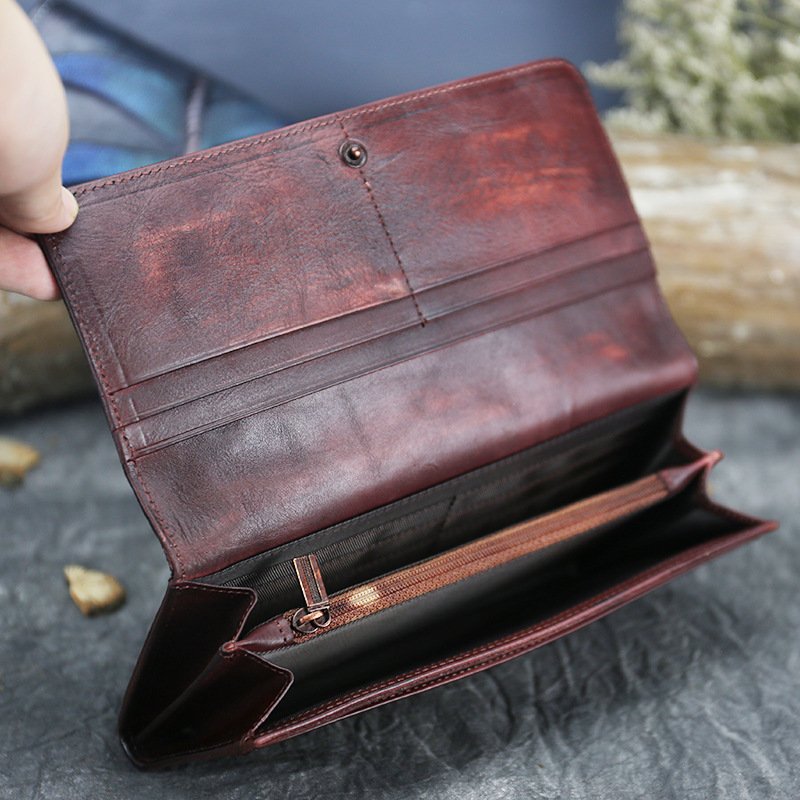 Women's Butterfly Leather Long Wallet - Elegant & Durable