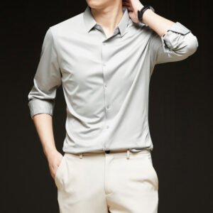 Business Formal Wear Autumn New Black Casual Shirt – Stylish & Professional