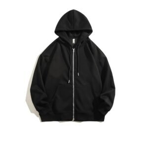 Solid Color Retro Simple Hooded Zipper Jacket for Men – Stylish & Comfortable
