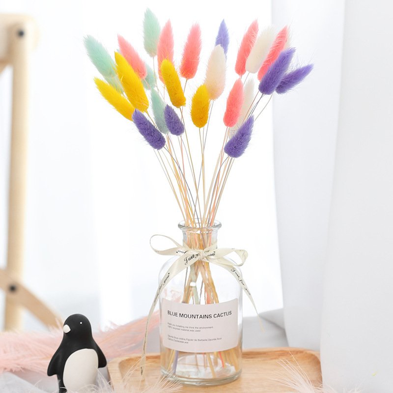 Home Decoration Ornaments – Rabbit Tail Grass Dried Flower Bouquet for Rustic Decor