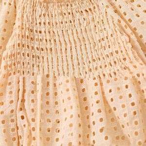 Cotton Mesh Long Sleeve Off-Shoulder Clothing – Stylish & Breathable Baby Outfit
