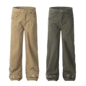 Women's Fashion Worn Workwear Casual Pants – Stylish & Comfortable Everyday Fit