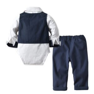 Gentleman's Suit Baby Romper | Long-Sleeved One-Piece Outfit for Infants