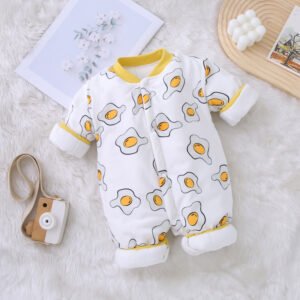 Thick Cotton Baby Jumpsuit – Long Sleeve Warm & Cozy Infant Outfit