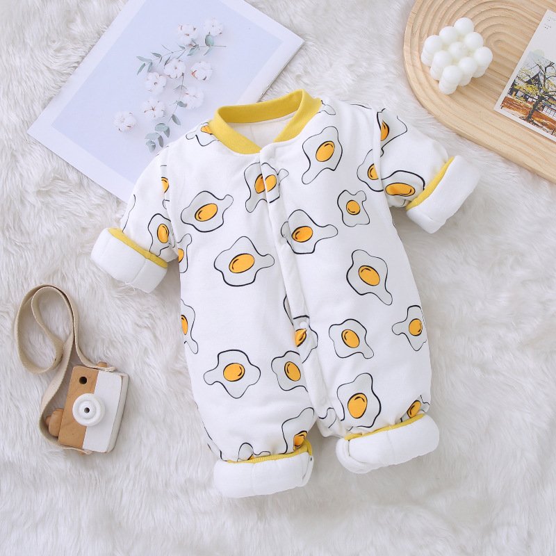 Thick Cotton Baby Jumpsuit – Long Sleeve Warm & Cozy Infant Outfit
