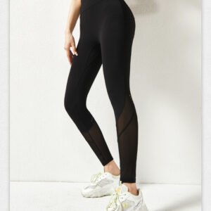 Nude Mesh Stitching Gym Pants for Women | Stylish and Breathable Fitness Leggings