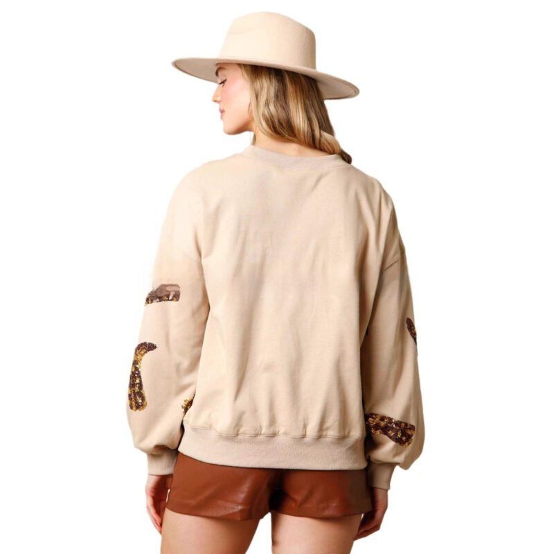 Women's Valentine's Day Sequined Long-Sleeved Sweater - Stylish Sweatshirt