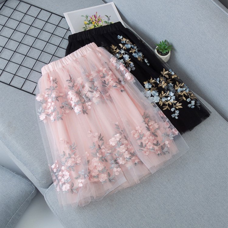 Girls Casual Mesh Floral Skirt – Stylish and Comfortable Everyday Outfit