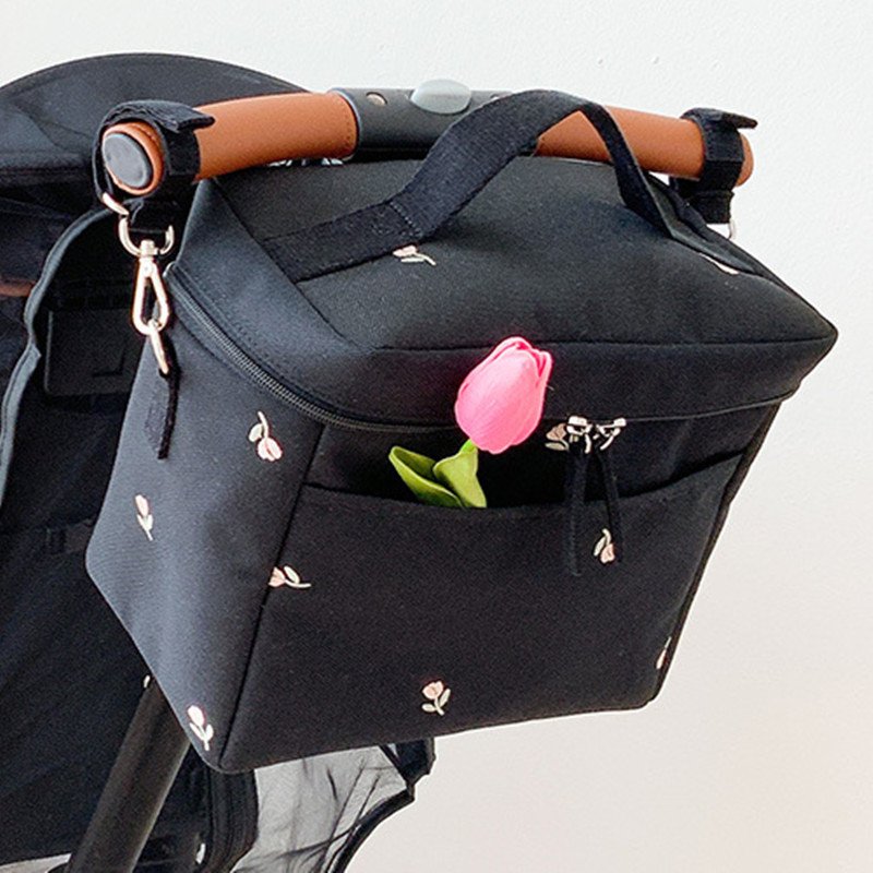 Zipper Embroidered Baby Stroller Pouch - Insulation Bag for Baby Essentials