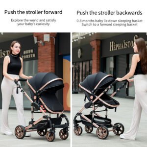 Baby Stroller - High Landscape Lightweight Folding with Shock Absorption