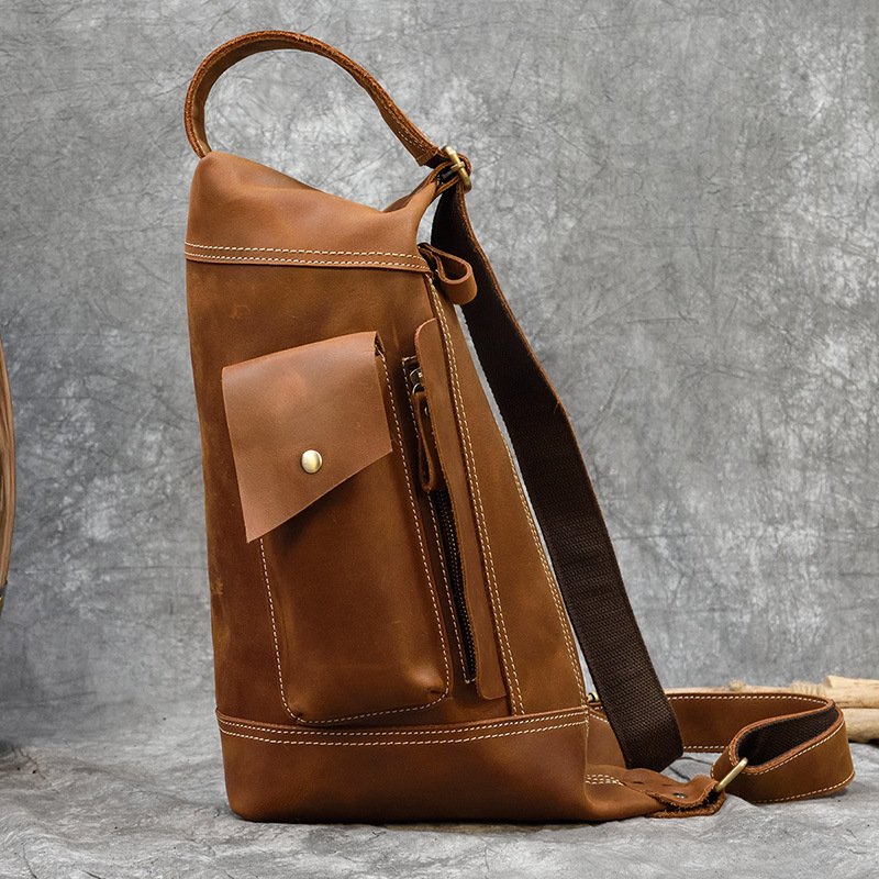 Men's Genuine Leather Backpack - Stylish & Durable Travel Bag