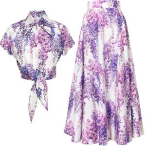 Cotton Printed Large Swing Long Skirt – Elegant & Flowy