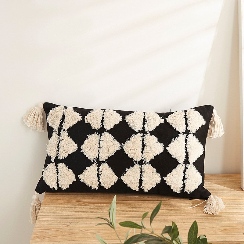 Ethnic Style Living Room Sofa Pillow Cases – Rectangular Back Cushion & Lumbar Support Pillow