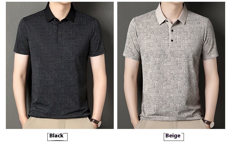 Men's Ice Silk Printed Short Sleeve T-Shirt – Cool & Stylish Casual Wear