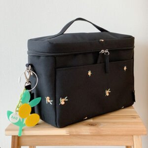 Zipper Embroidered Baby Stroller Pouch - Insulation Bag for Baby Essentials