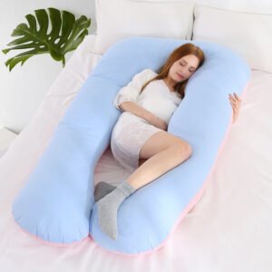 U-Shaped Color Matching Belly Support Pillow – Comfortable Side Lying & Back Pillow for Pregnant Women