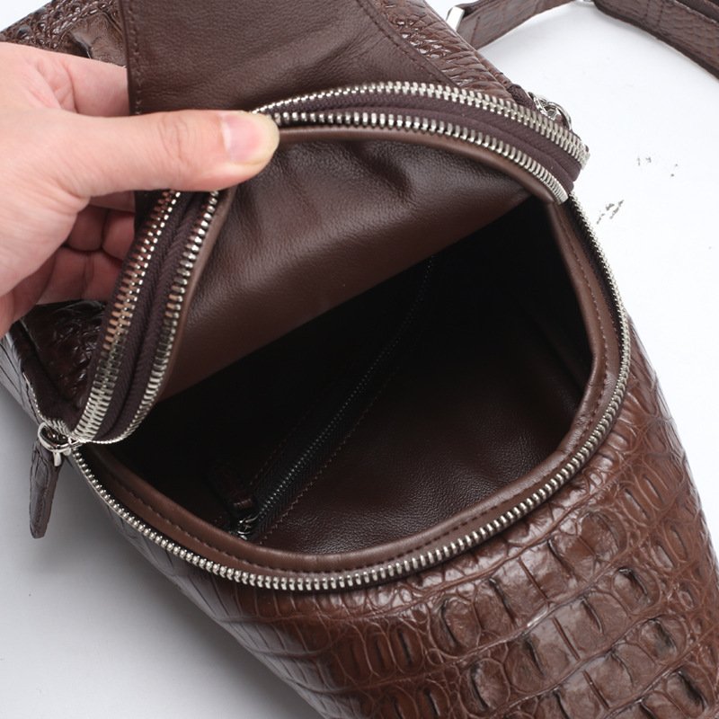 Leather Chest Bag for Men - Casual Crossbody Sling Bag