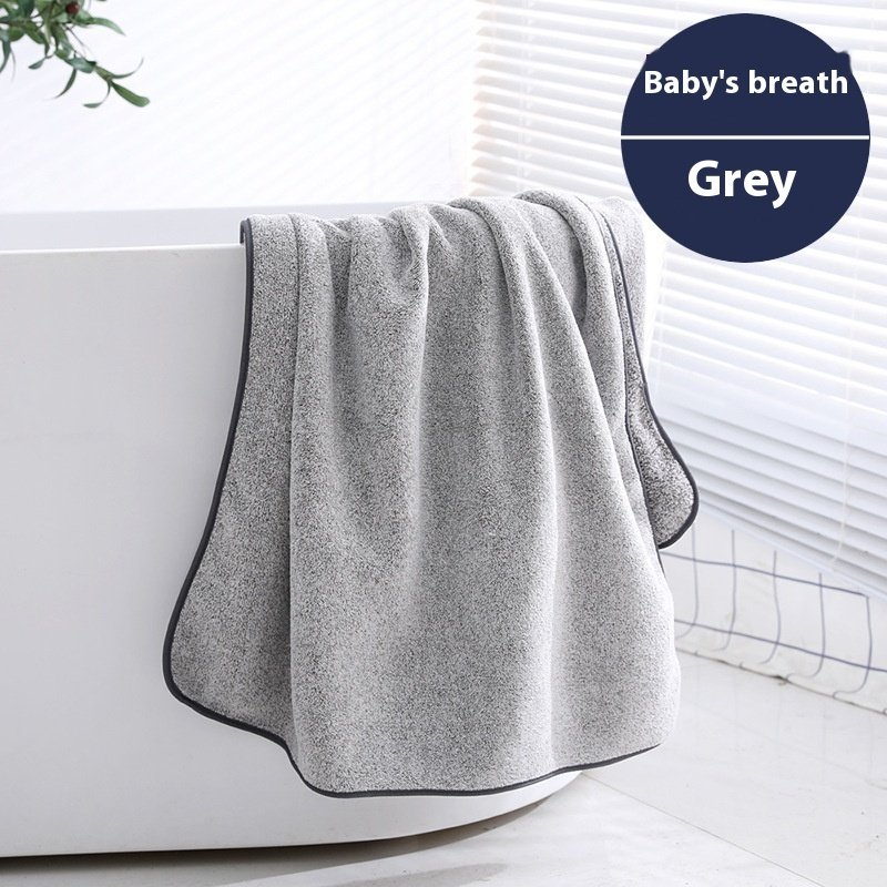 Antibacterial Bamboo Charcoal Fiber Bath Towel – Thick Coral Fleece, Absorbent & Soft for Home
