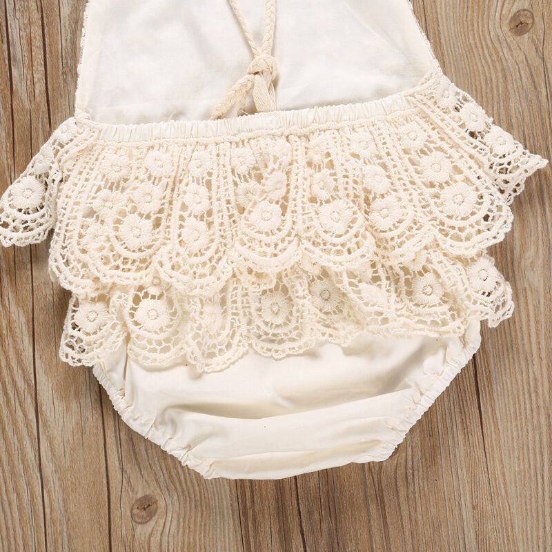 Baby Jumpsuit Summer Beige Lace Dress – Adorable & Elegant Outfit for Infants