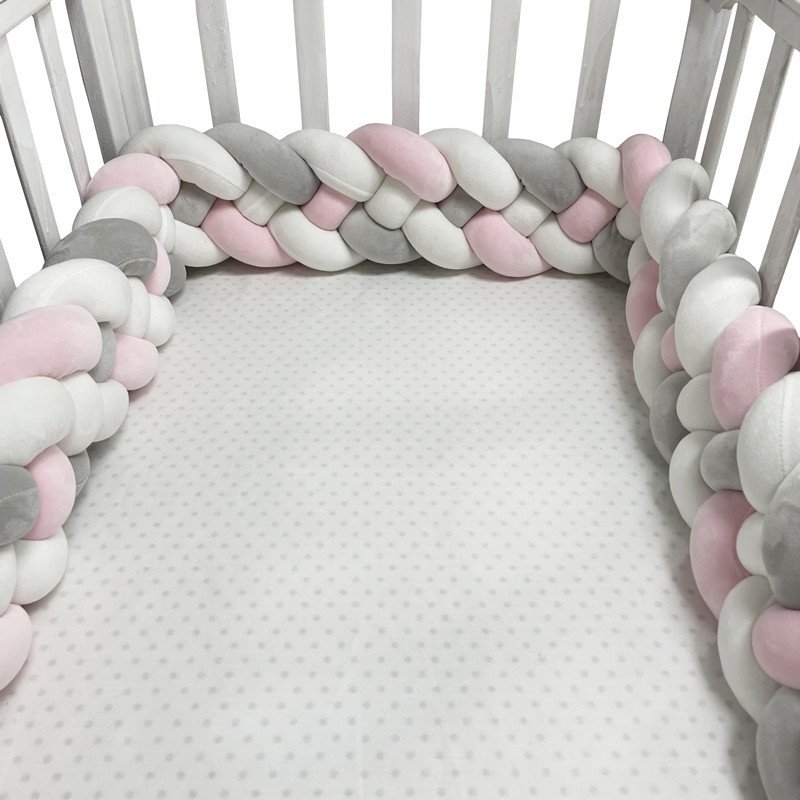 Woven Baby Bed Cover Bumper Strip - Four-Strand Soft Crib Protector