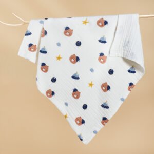 Newborn Baby Printed Pure Cotton Gauze Blanket - Soft & Breathable Swaddle Blanket