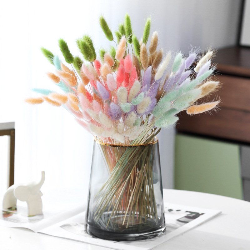 Home Decoration Ornaments – Rabbit Tail Grass Dried Flower Bouquet for Rustic Decor