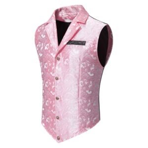 Men's Casual Polo Collar Single-Breasted Jacquard Suit Vest – Stylish & Comfortable