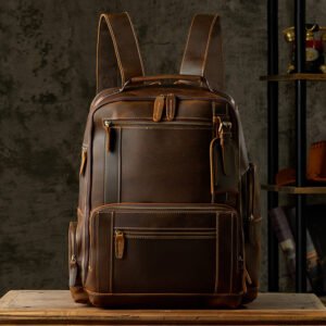 Handmade Leather Backpack for Men - British Style Retro Fashion