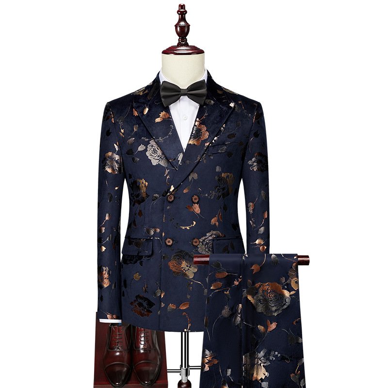 Men's Business Creative Printed Tie Suit Set - Stylish & Professional Attire