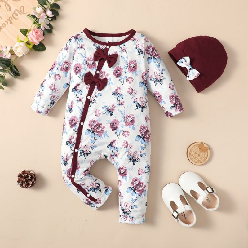 Toddler One-Piece Floral Jumpsuit – Adorable & Stylish Outfit for Little Ones